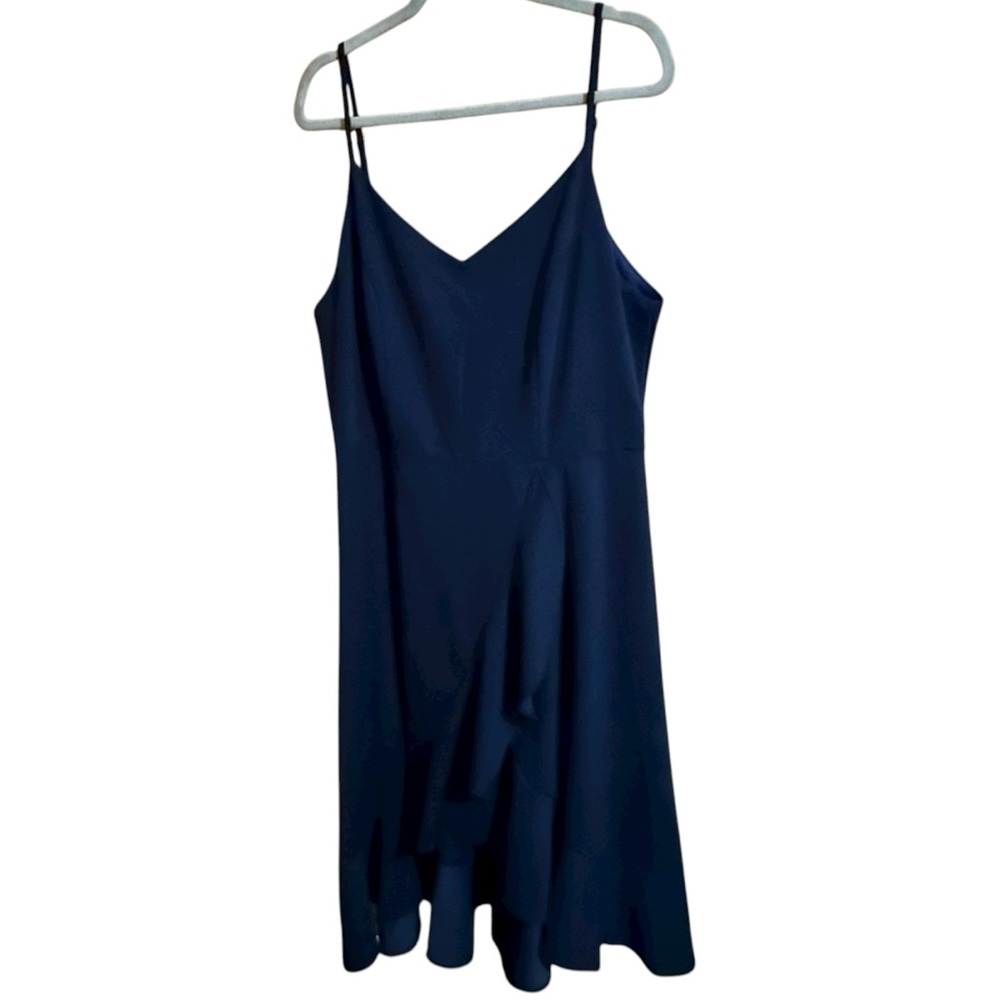 Dresstells Navy Blue Dress with High Low Style Ruffle Hem Women’s 3X